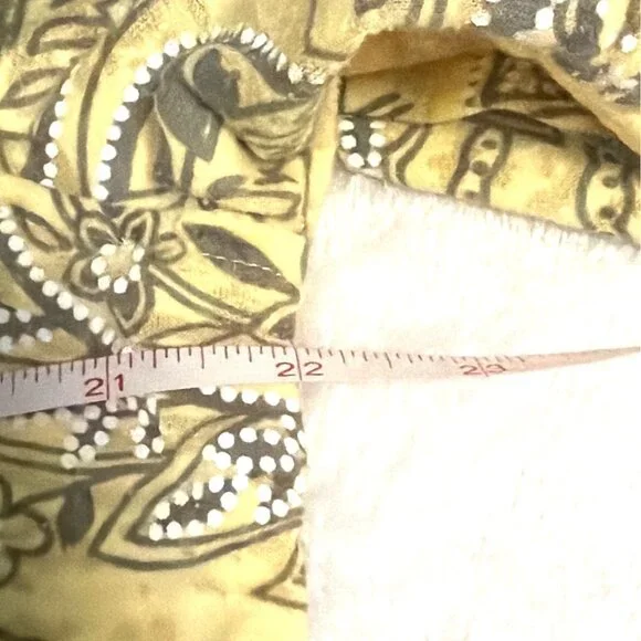 Kim Rogers Yellow Floral Lightweight Zip-Up Hoodie Petite Large - Picture 4 of 5